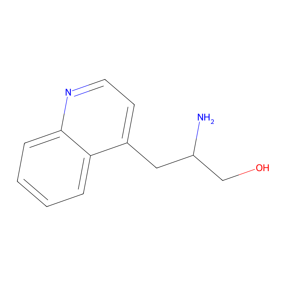 2-Amino-3-(quinolin-4-yl)propan-1-ol molecular structure, CAS 1380156-70-6