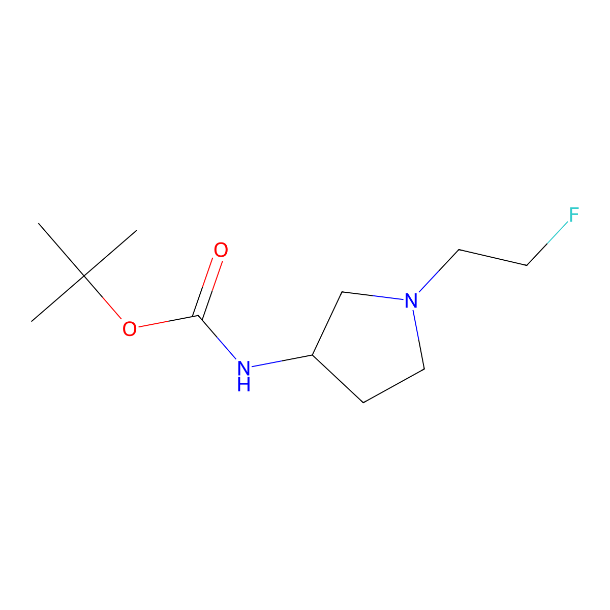 tert-butyl N-[1-(2-fluoroethyl)pyrrolidin-3-yl]carbamate molecular structure, CAS 1380170-89-7