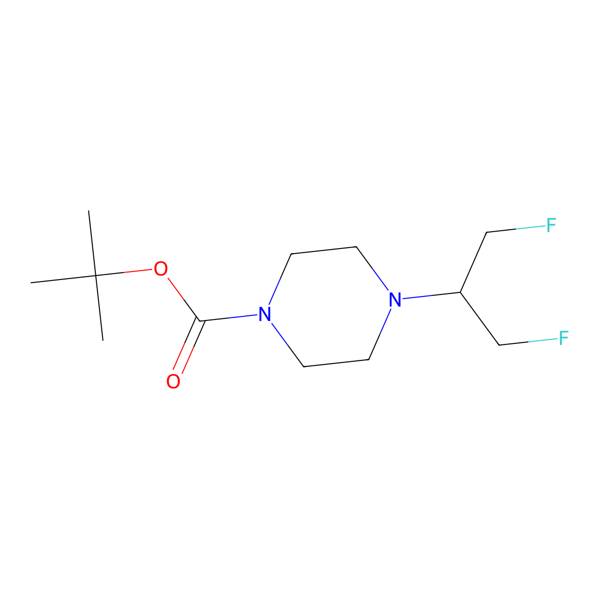 tert-Butyl 4-(1,3-difluoropropan-2-yl)piperazine-1-carboxylate molecular structure, CAS 1380170-91-1