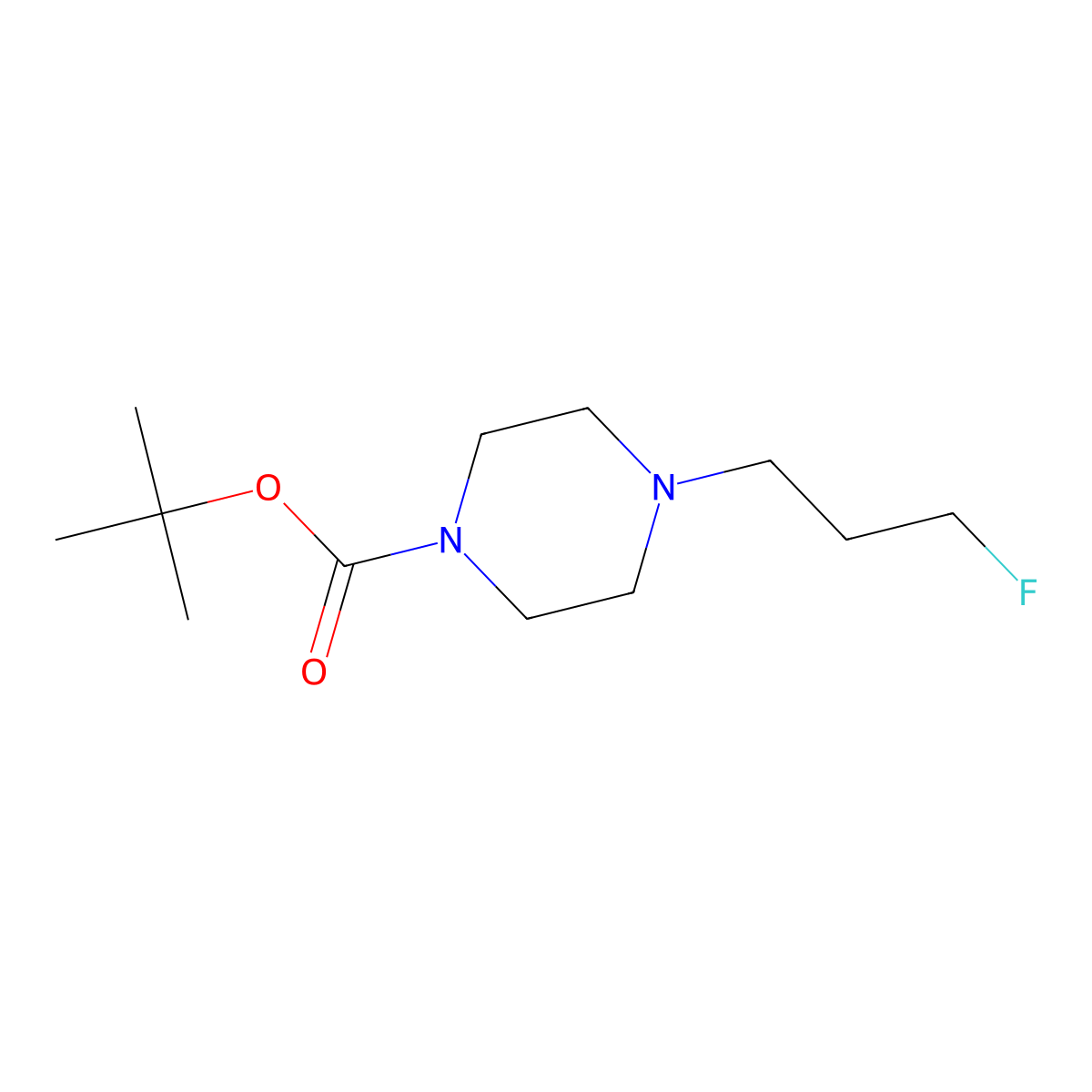 Tert-butyl 4-(3-fluoropropyl)piperazine-1-carboxylate molecular structure, CAS 1380171-22-1