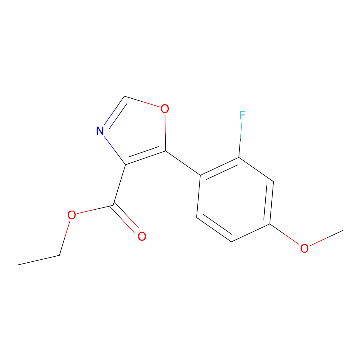 Ethyl 5-(2-fluoro-4-methoxyphenyl)oxazole-4-carboxylate molecular structure, CAS 1380196-16-6