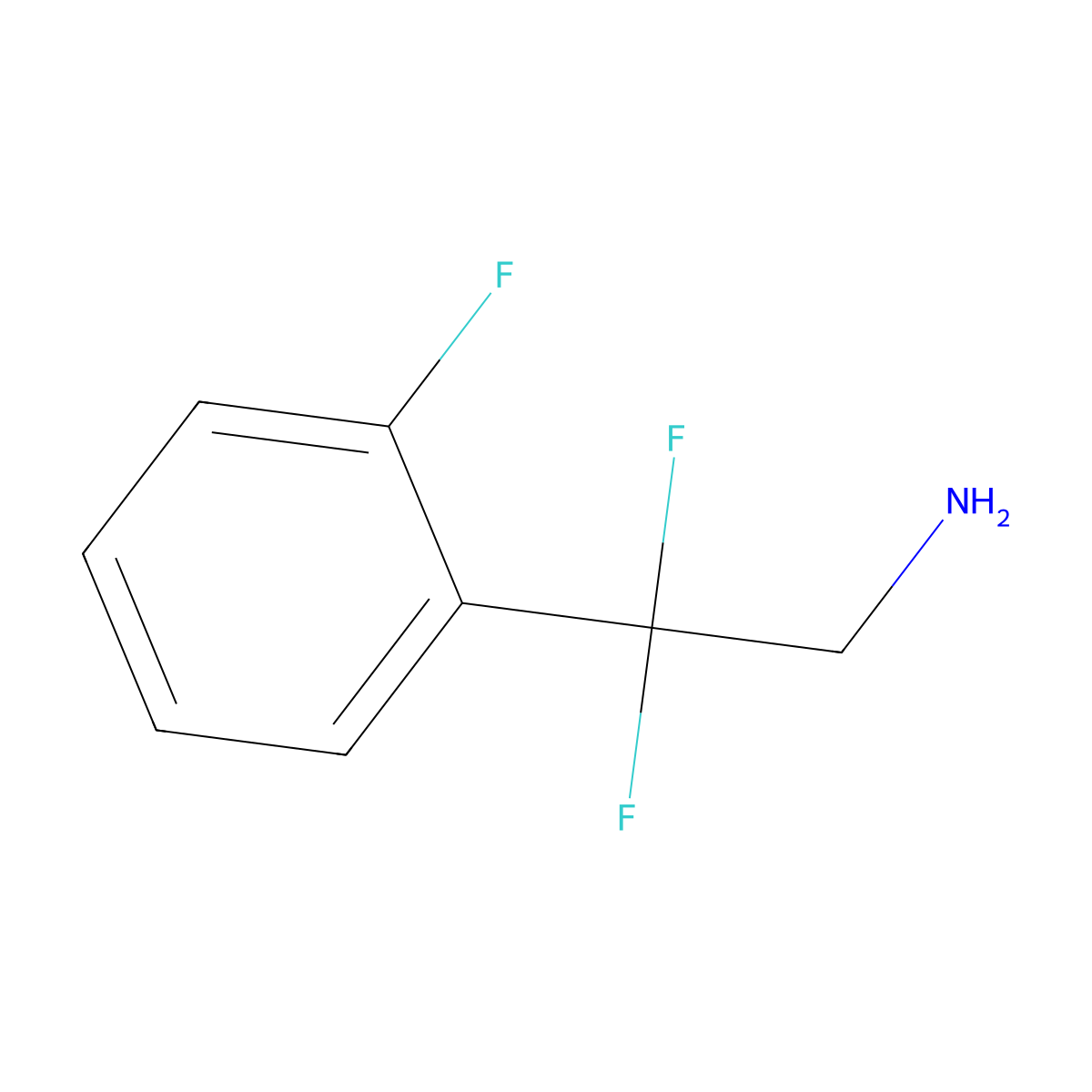 2,2-Difluoro-2-(2-fluorophenyl)ethan-1-amine molecular structure, CAS 1380202-36-7