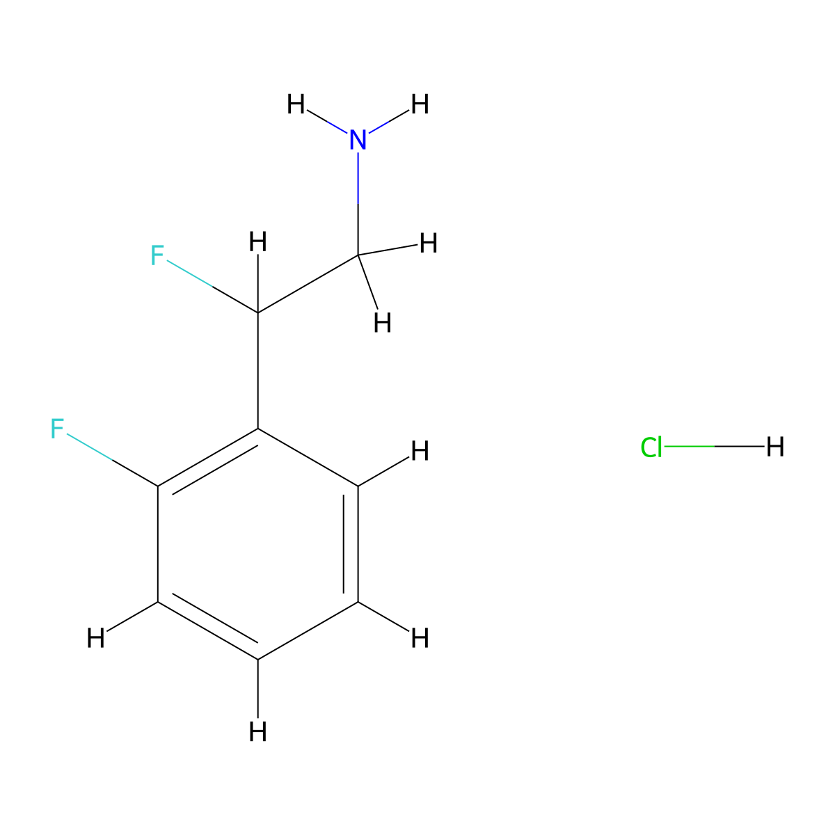 2-Fluoro-2-(2-fluoro-phenyl)-ethylamine hydrochloride molecular structure, CAS 1380202-44-7