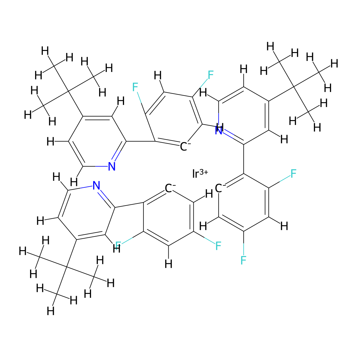 Ir[dF(t-Bu)-ppy]3 , Ir[dF(t-Bu)-ppy]3 molecular structure, CAS 1380203-57-5