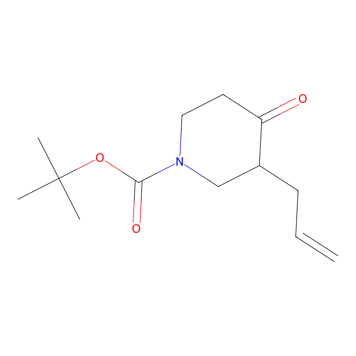 tert-Butyl 3-allyl-4-oxopiperidine-1-carboxylate molecular structure, CAS 138021-97-3