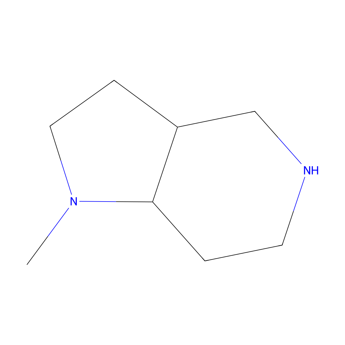1-methyl-octahydro-1H-pyrrolo(3,2-c)pyridine molecular structure, CAS 138021-99-5