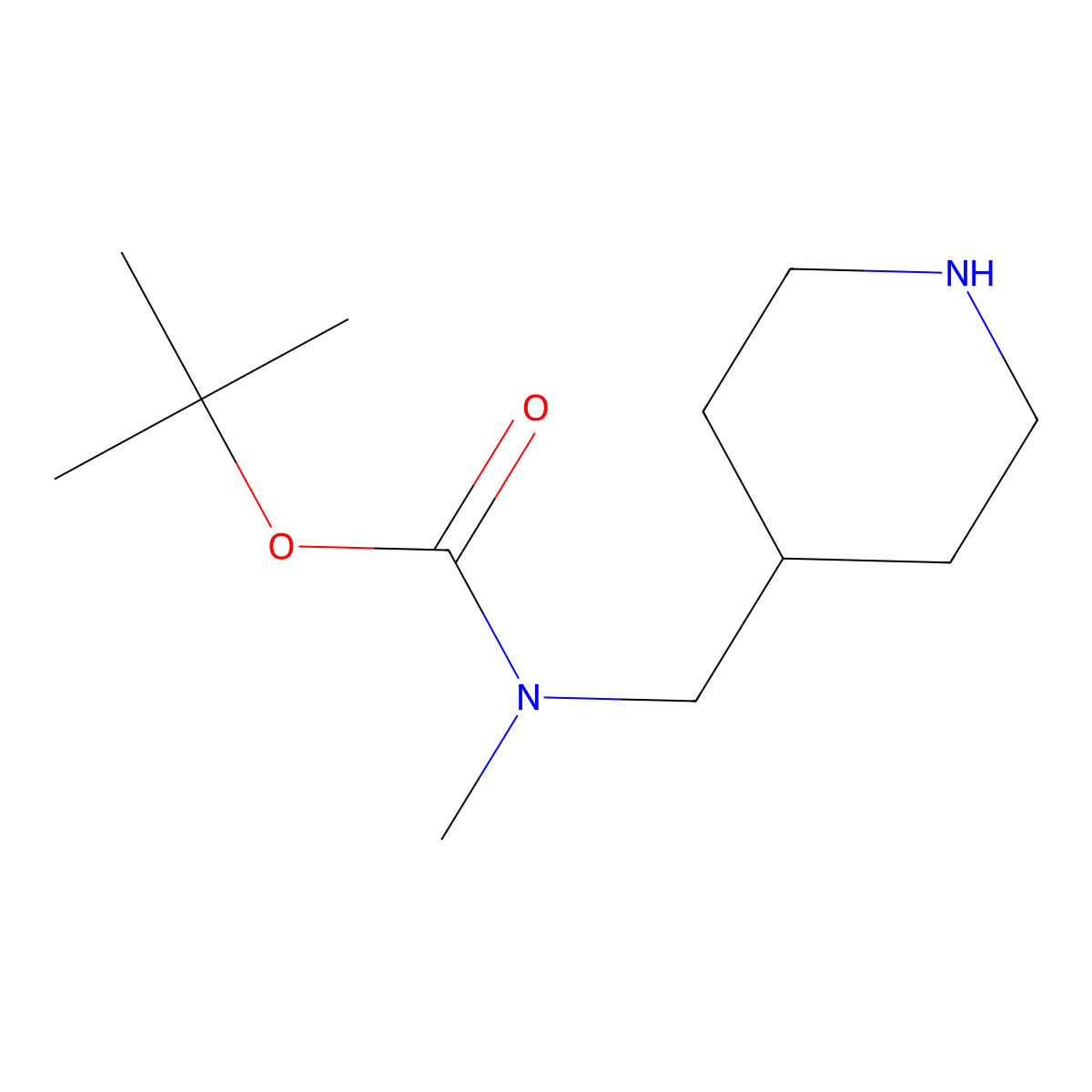 tert-butyl N-methyl-N-(piperidin-4-ylmethyl)carbamate molecular structure, CAS 138022-04-5