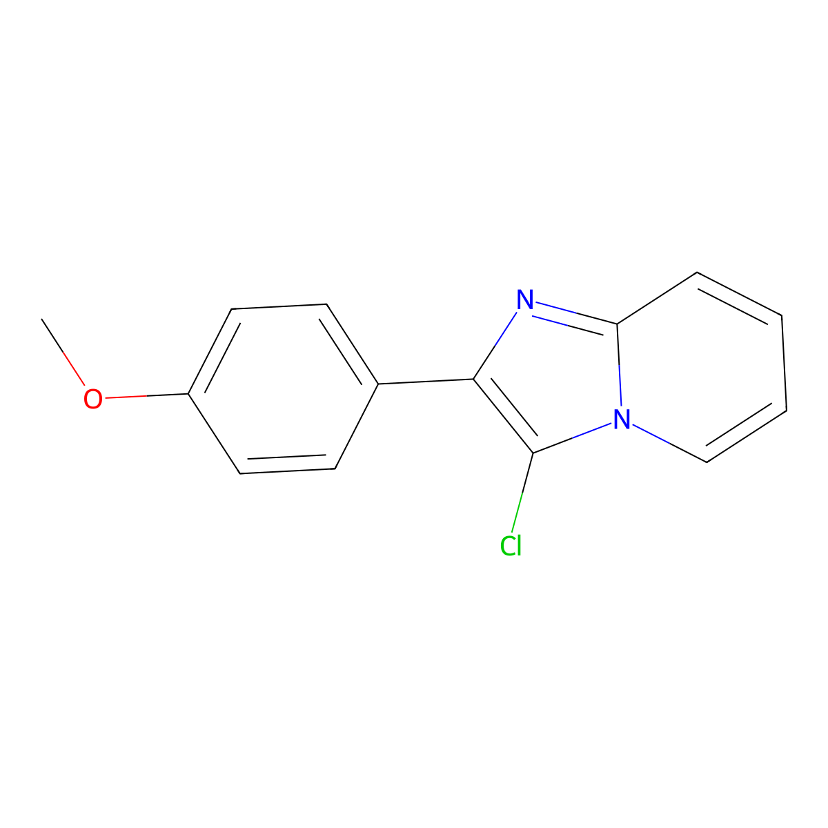 3-Chloro-2-(4-methoxyphenyl)imidazo[1,2-a]pyridine molecular structure, CAS 138023-10-6