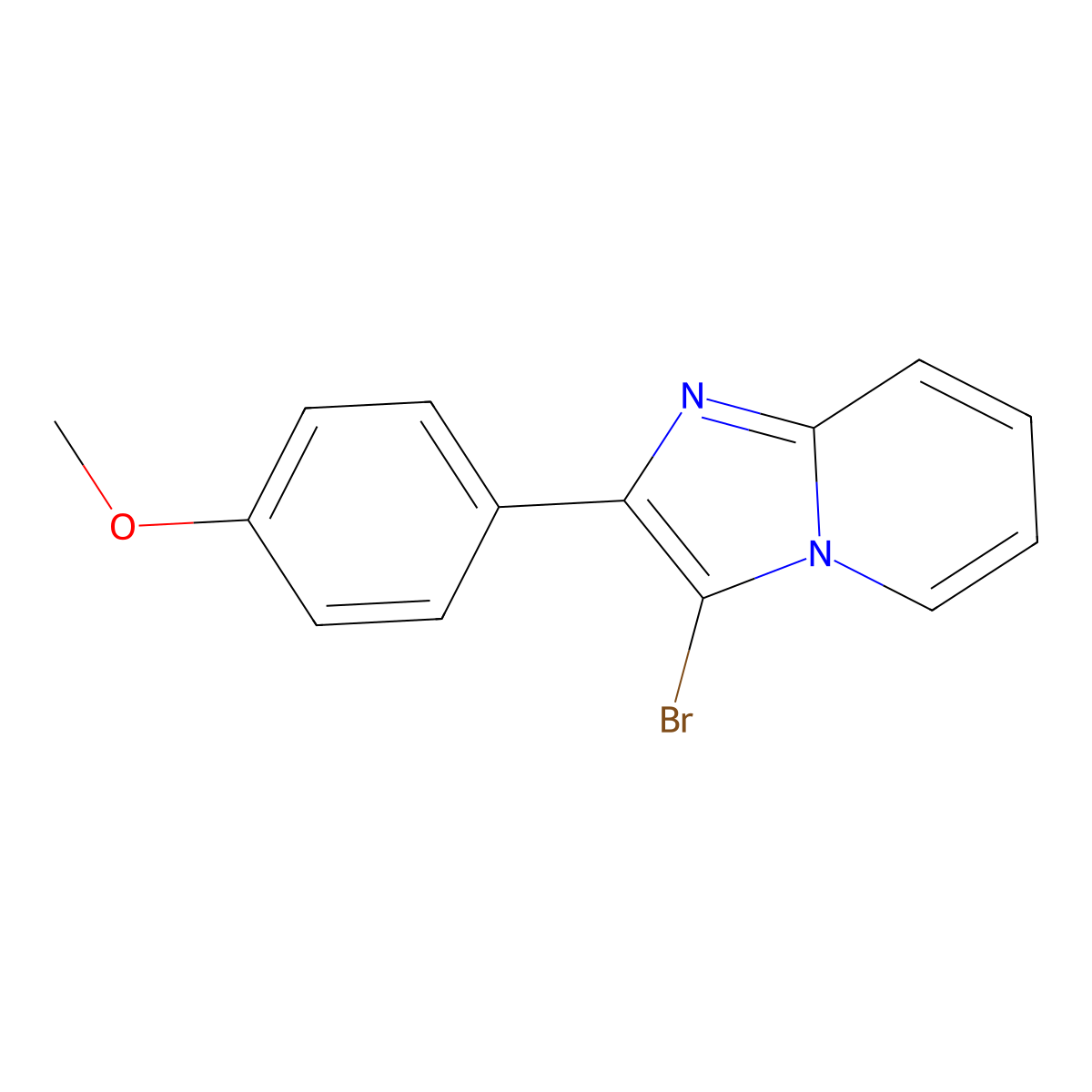 3-Bromo-2-(4-methoxyphenyl)imidazo[1,2-a]pyridine molecular structure, CAS 138023-17-3