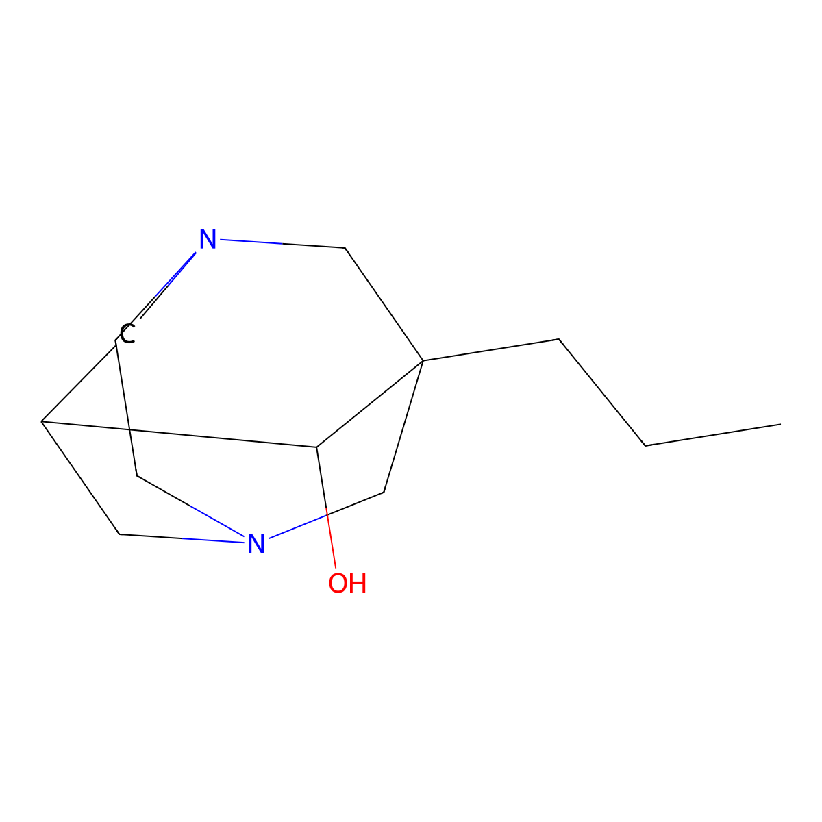 1-Propyl-3,6-diazahomoadamantan-9-ol molecular structure, CAS 138023-24-2