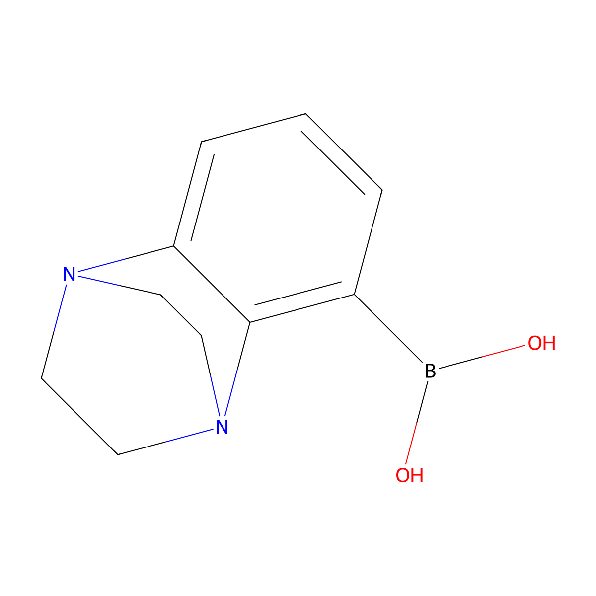 1,8-Diazatricyclo[6.2.2.02,7]dodeca-2,4,6-trien-3-ylboronic acid molecular structure, CAS 138023-44-6