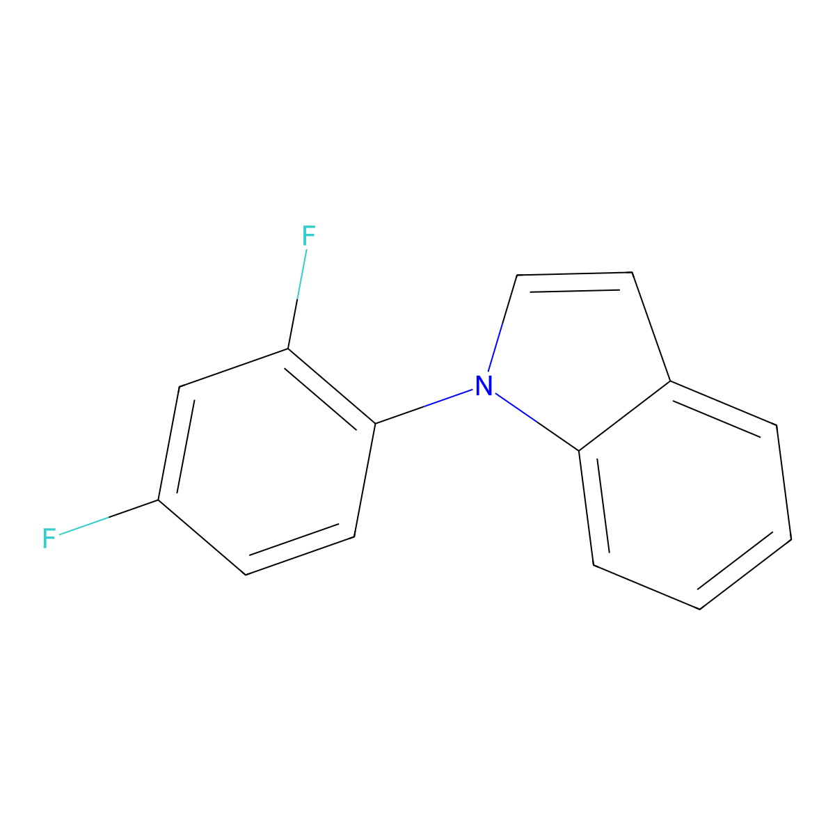 1-(2,4-Difluorophenyl)-1H-indole molecular structure, CAS 1380230-31-8