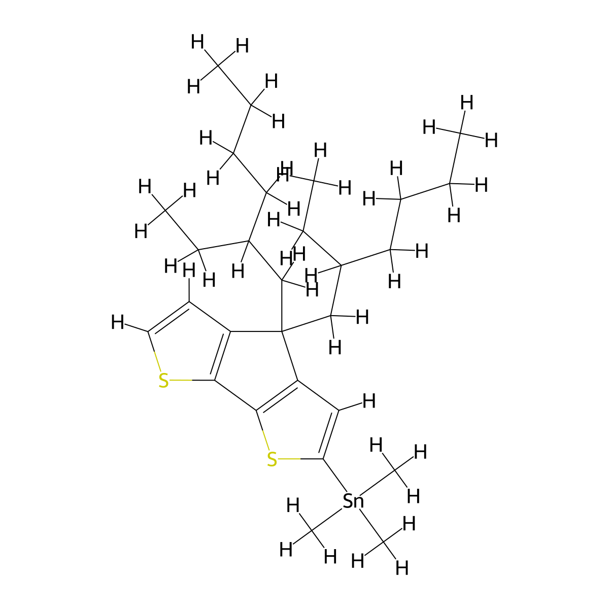 (4,4-Bis(2-ethylhexyl)-4H-cyclopenta[2,1-b:3,4-b']dithiophen-2-yl)trimethylstannane molecular structure, CAS 1380238-73-2