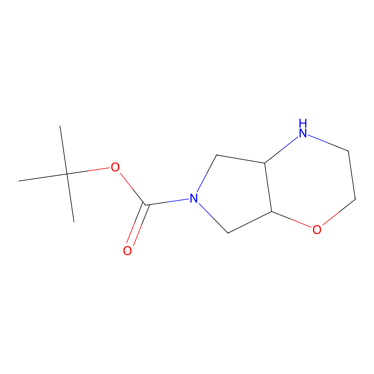 rac-tert-butyl (4aR,7aS)-octahydropyrrolo[3,4-b]morpholine-6-carboxylate molecular structure, CAS 138027-02-8