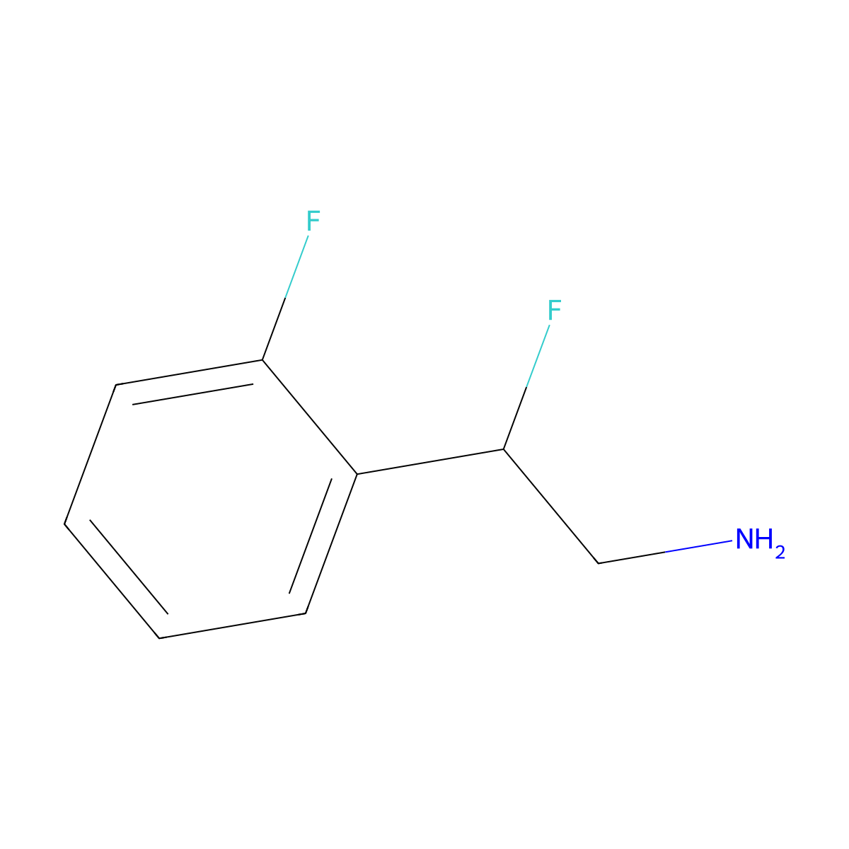2-Fluoro-2-(2-fluorophenyl)ethan-1-amine molecular structure, CAS 1380279-04-8