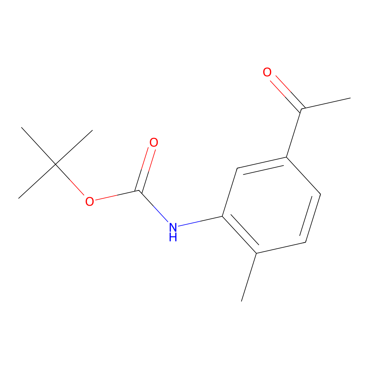 tert-butyl N-(5-acetyl-2-methylphenyl)carbamate molecular structure, CAS 1380281-53-7