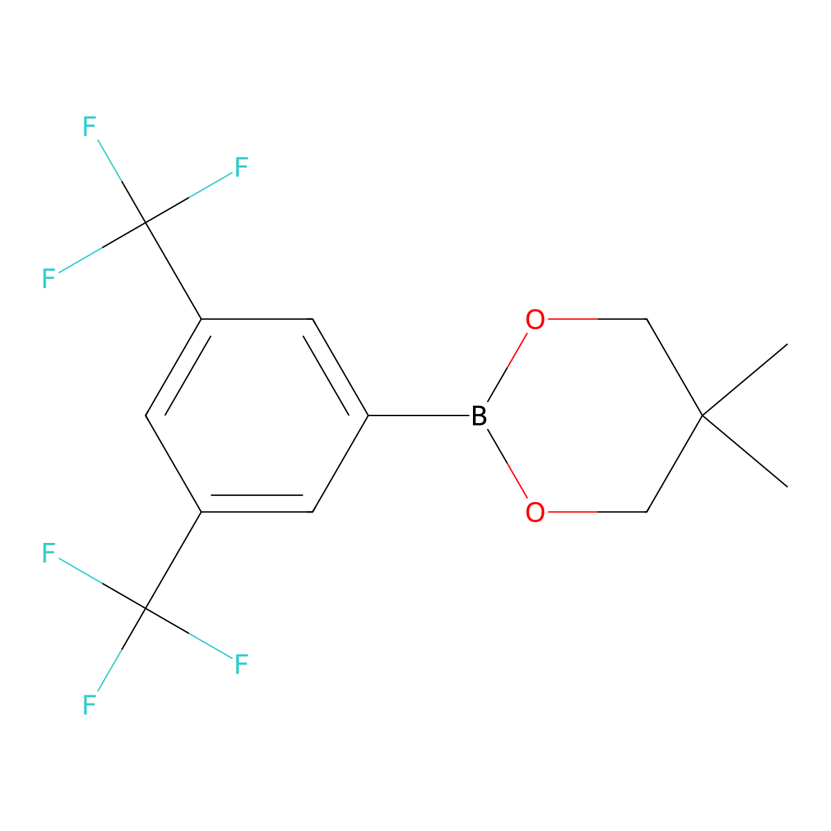 2-(3,5-Bis(trifluoromethyl)phenyl)-5,5-dimethyl-1,3,2-dioxaborinane molecular structure, CAS 1380288-30-1