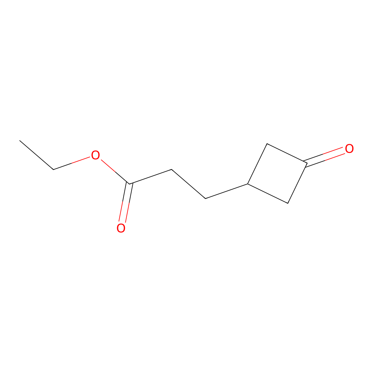 Ethyl 3-(3-oxocyclobutyl)propanoate molecular structure, CAS 1380290-31-2