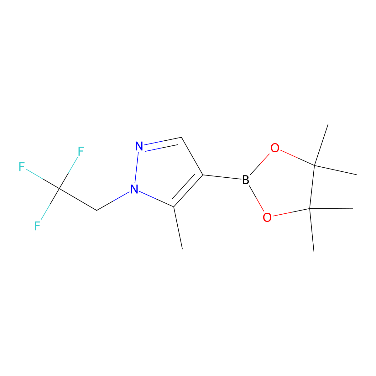5-Methyl-4-(4,4,5,5-tetramethyl-1,3,2-dioxaborolan-2-yl)-1-(2,2,2-trifluoroethyl)-1h-pyrazole molecular structure, CAS 1380299-19-3