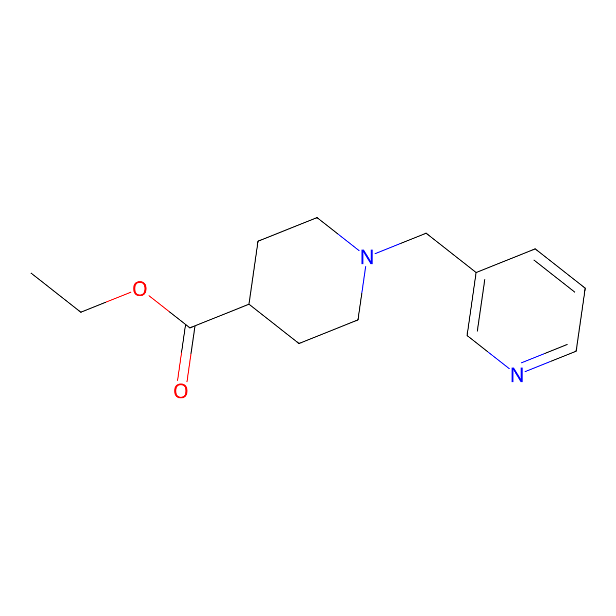 Ethyl 1-(pyridin-3-ylmethyl)piperidine-4-carboxylate molecular structure, CAS 138030-50-9