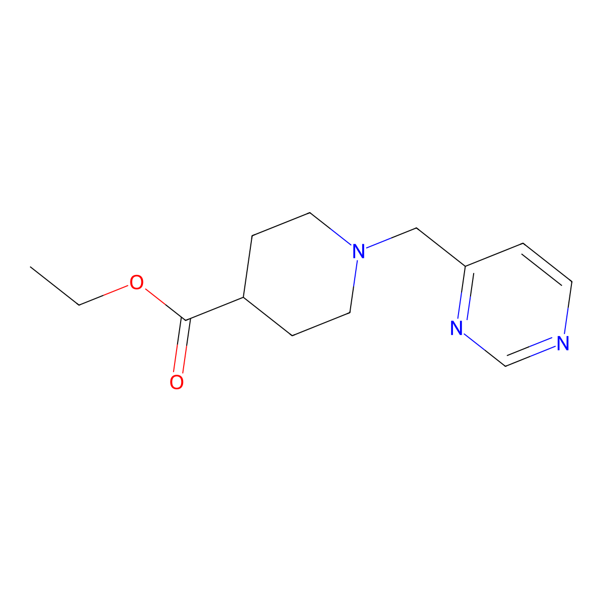 Ethyl 1-(4-pyrimidinylmethyl)-4-piperidinecarboxylate molecular structure, CAS 138030-55-4