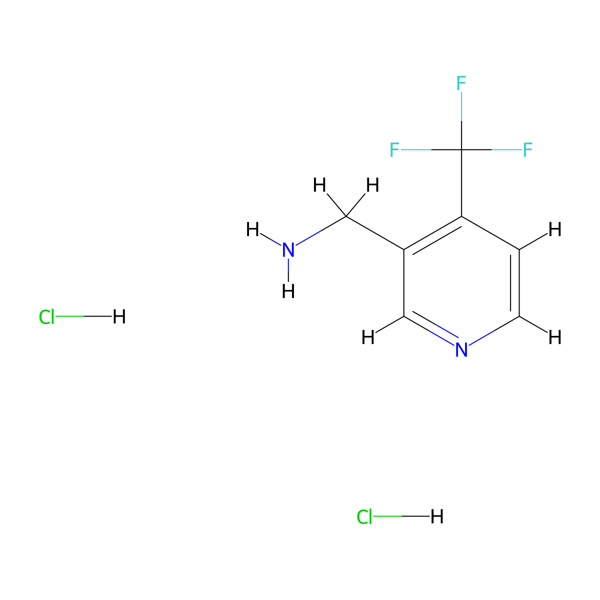 3-Pyridinemethanamine, 4-(trifluoromethyl)-, hydrochloride (1:2) molecular structure, CAS 1380300-26-4