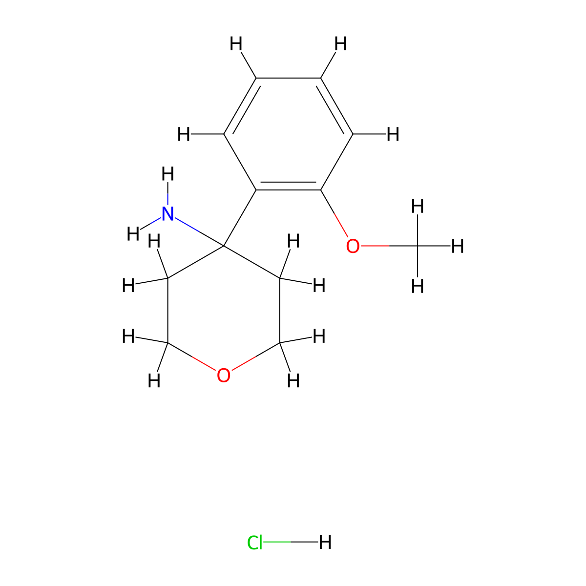 4-(2-Methoxyphenyl)oxan-4-amine hydrochloride molecular structure, CAS 1380300-27-5