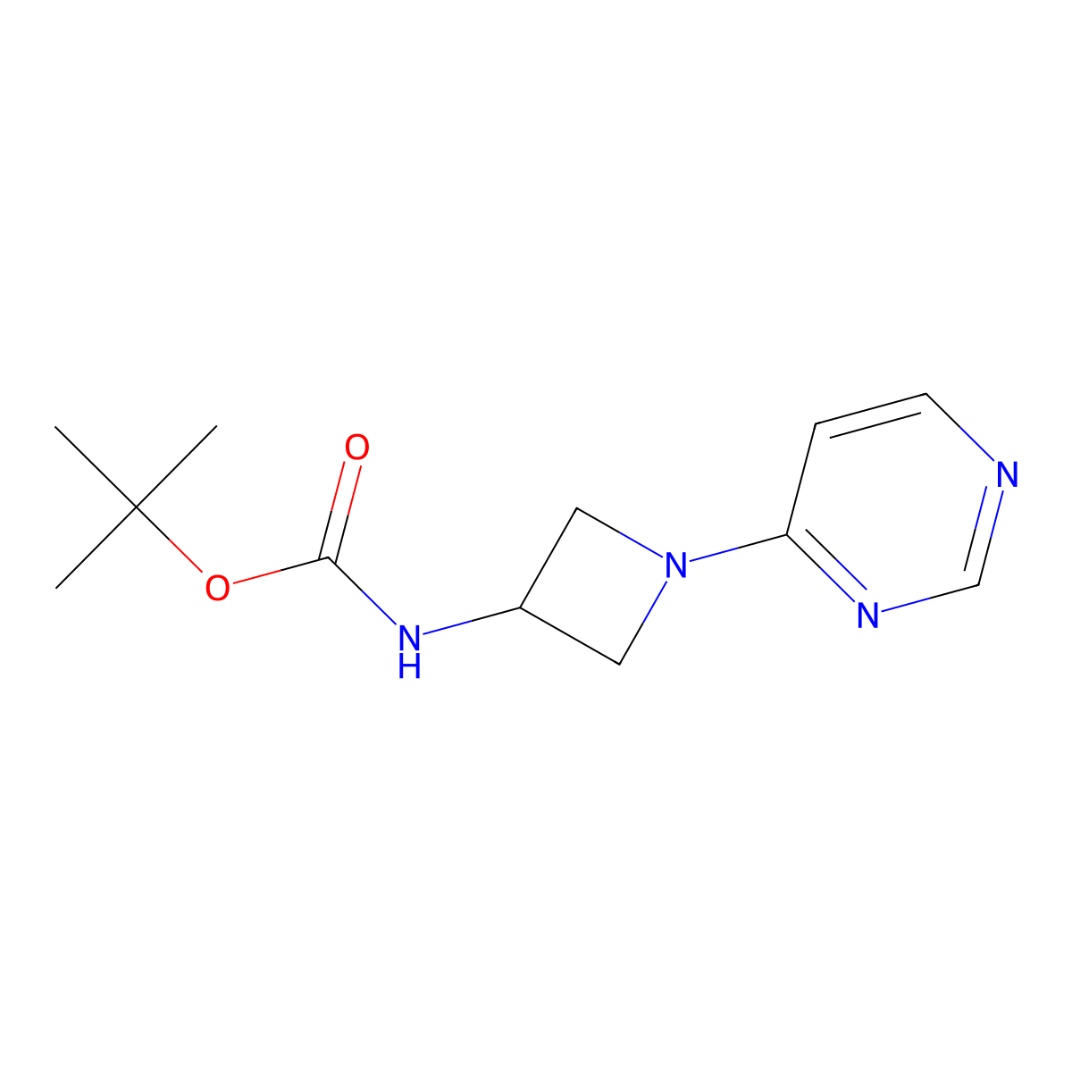 tert-Butyl N-[1-(pyrimidin-4-yl)azetidin-3-yl]carbamate molecular structure, CAS 1380300-30-0