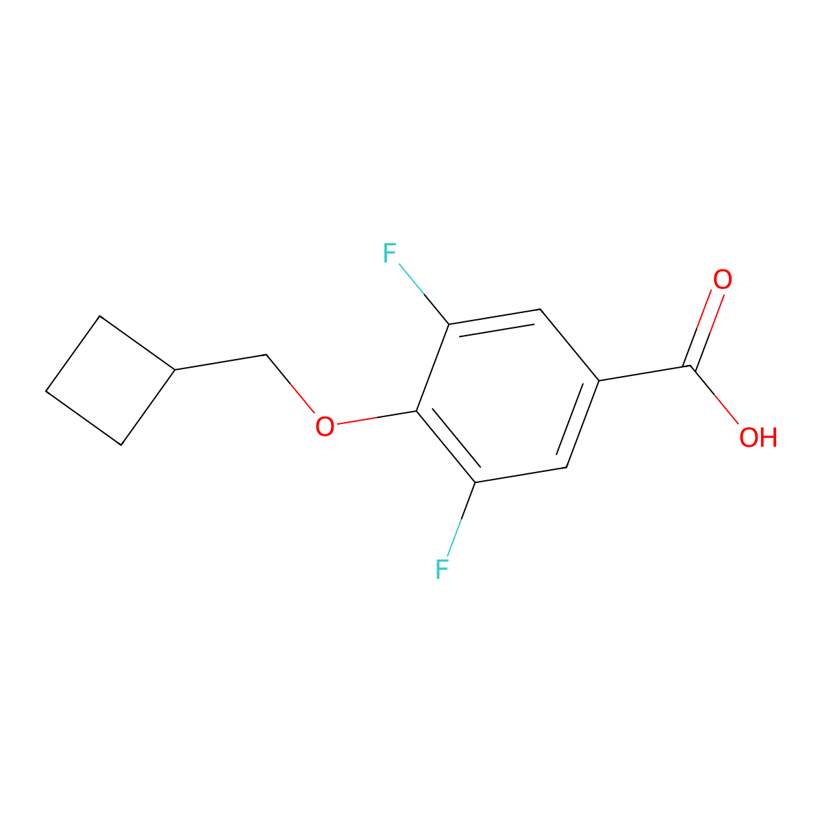 4-(Cyclobutylmethoxy)-3,5-difluorobenzoic acid molecular structure, CAS 1380300-36-6