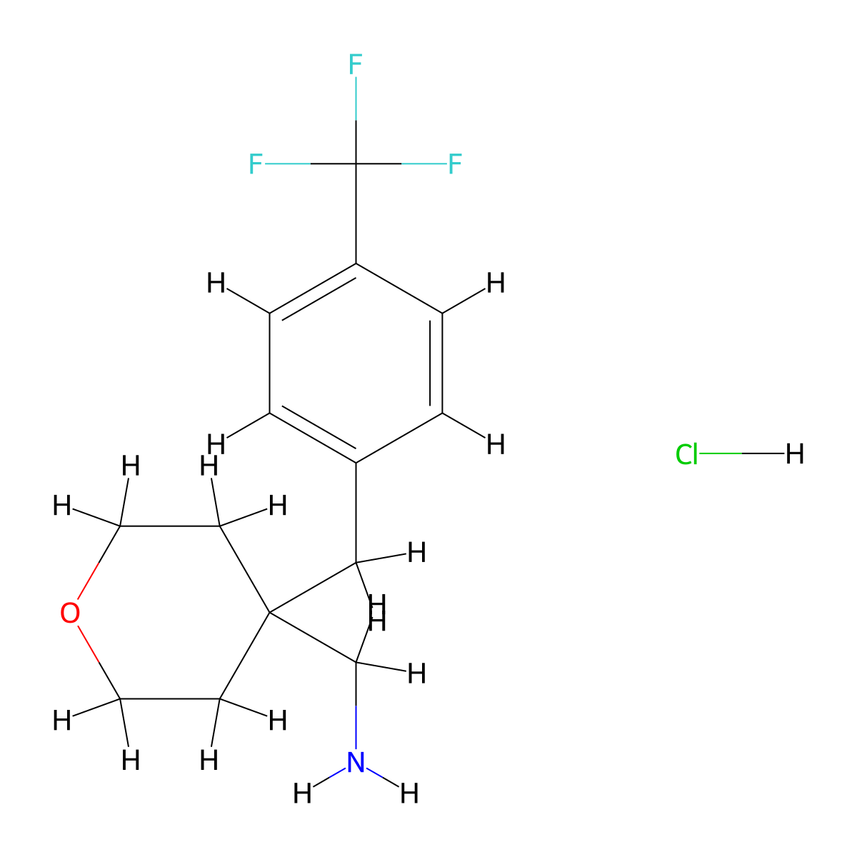(4-[4-(Trifluoromethyl)phenyl]methyloxan-4-yl)methanamine hydrochloride molecular structure, CAS 1380300-37-7