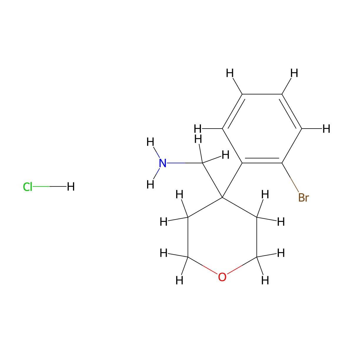 [4-(2-Bromophenyl)oxan-4-yl]methanamine hydrochloride molecular structure, CAS 1380300-38-8