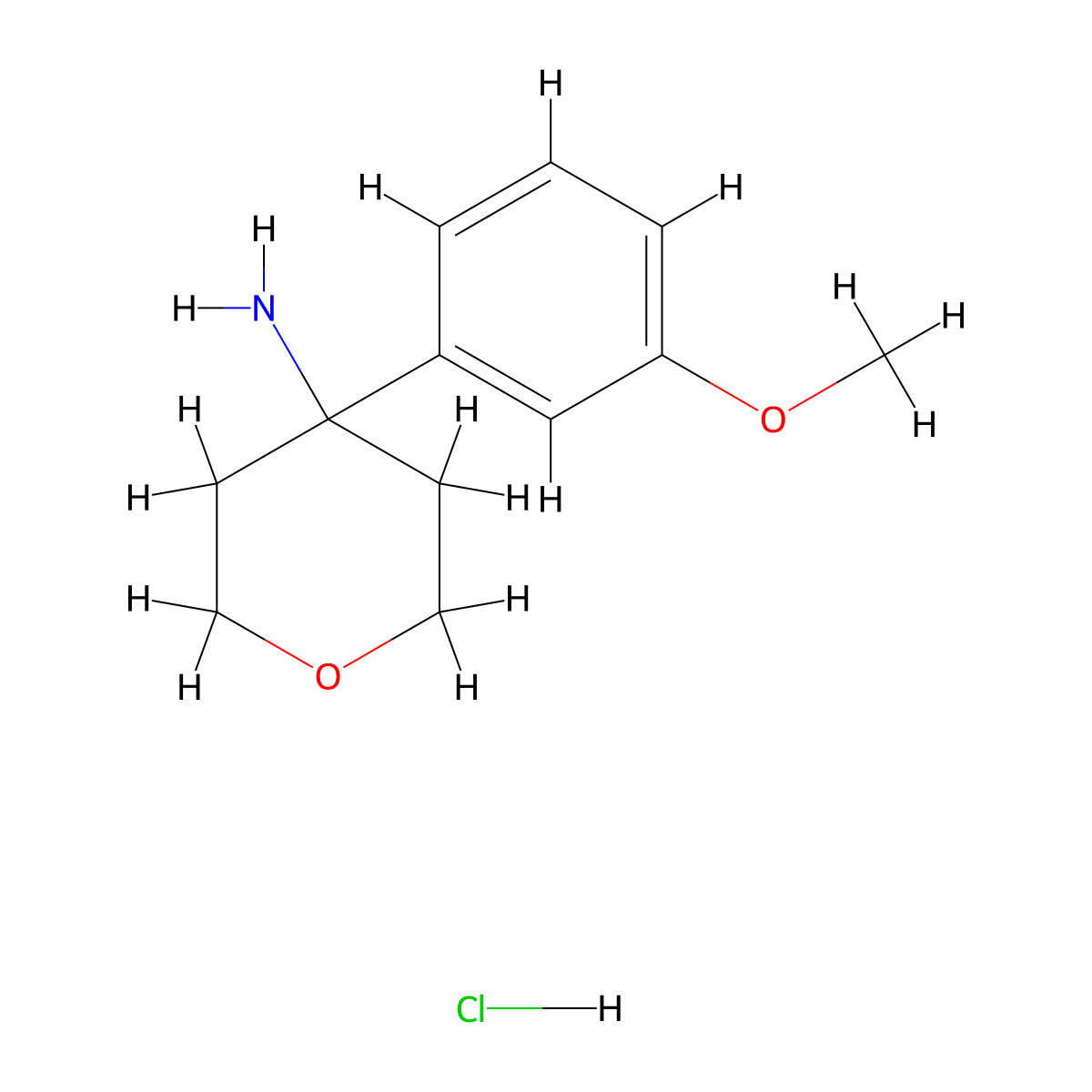 4-(3-Methoxyphenyl)oxan-4-amine hydrochloride molecular structure, CAS 1380300-46-8