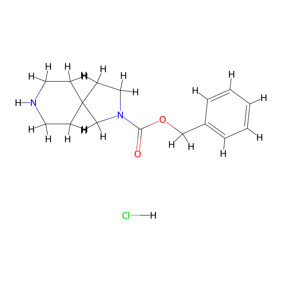 Benzyl 2,8-diazaspiro[4.5]decane-2-carboxylate hydrochloride molecular structure, CAS 1380300-47-9