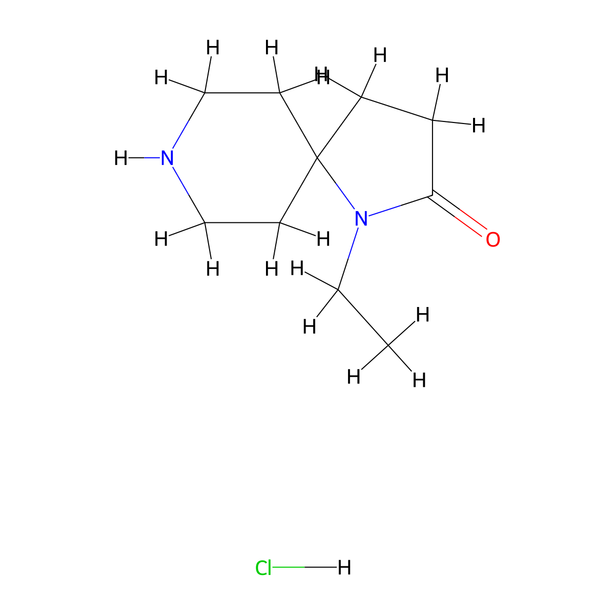 1-Ethyl-1,8-diazaspiro[4.5]decan-2-one hydrochloride molecular structure, CAS 1380300-51-5