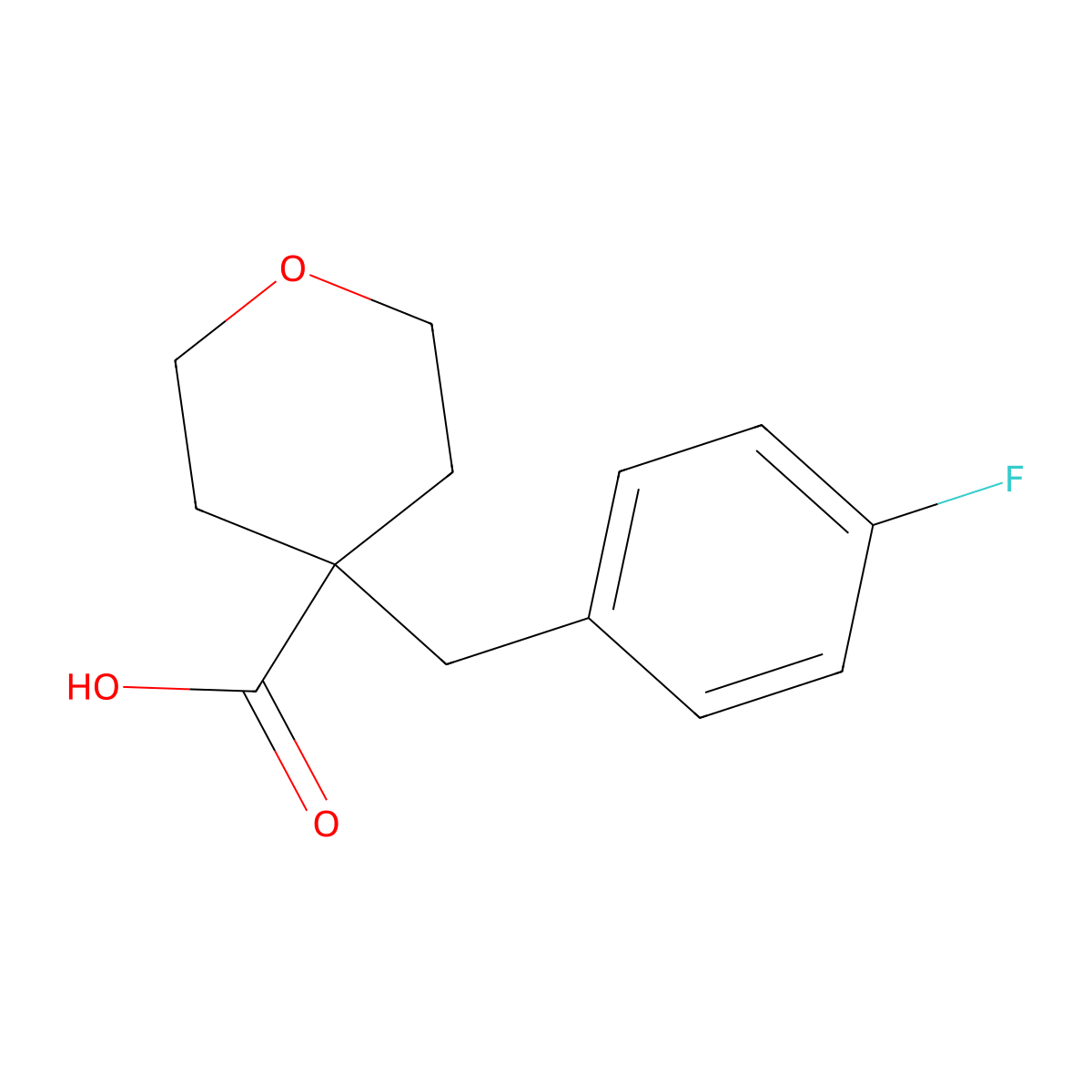 2H-Pyran-4-carboxylic acid, 4-((4-fluorophenyl)methyl)tetrahydro- molecular structure, CAS 1380300-55-9