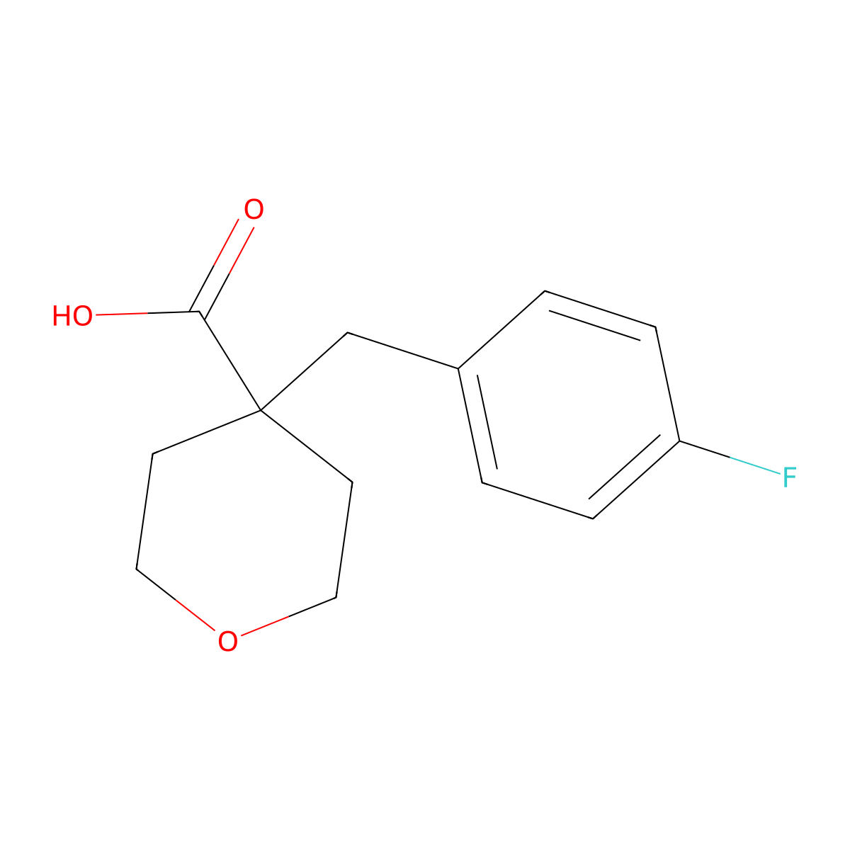 2H-Pyran-4-carboxylic acid, 4-((4-fluorophenyl)methyl)tetrahydro- molecular structure, CAS 1380300-55-9