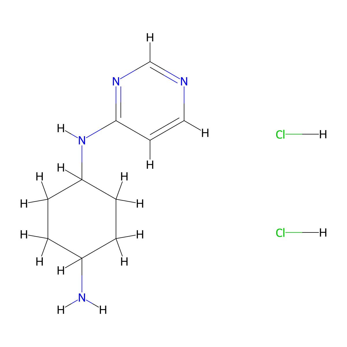 (1R*,4R*)-1-N-(Pyrimidin-4-yl)cyclohexane-1,4-diamine dihydrochloride molecular structure, CAS 1380300-56-0