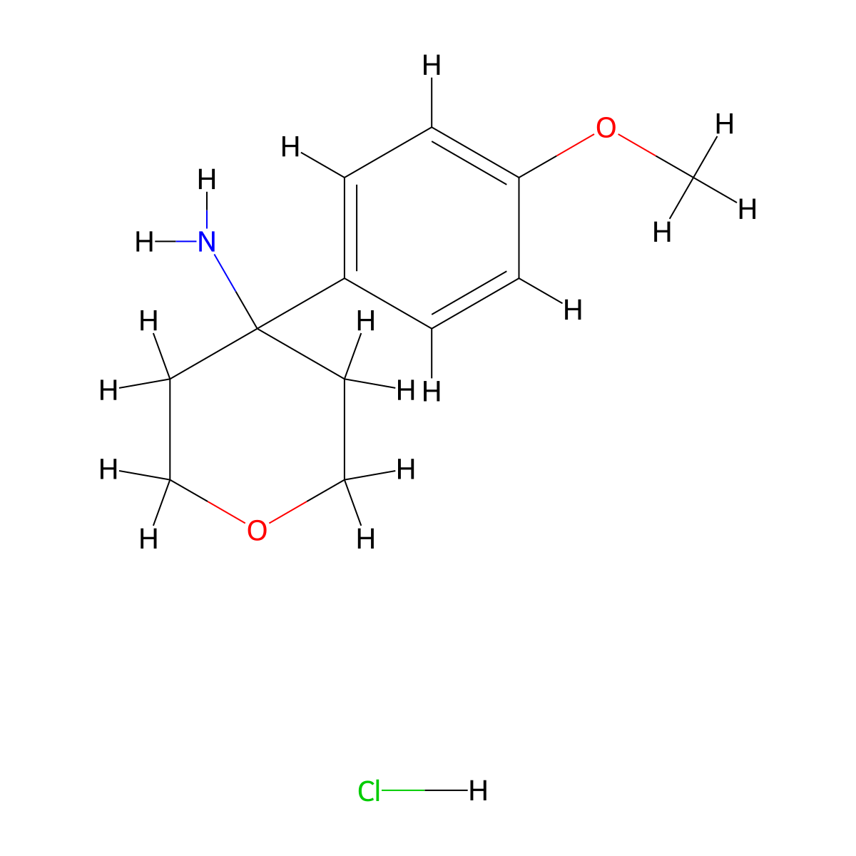 4-(4-Methoxyphenyl)oxan-4-amine hydrochloride molecular structure, CAS 1380300-58-2