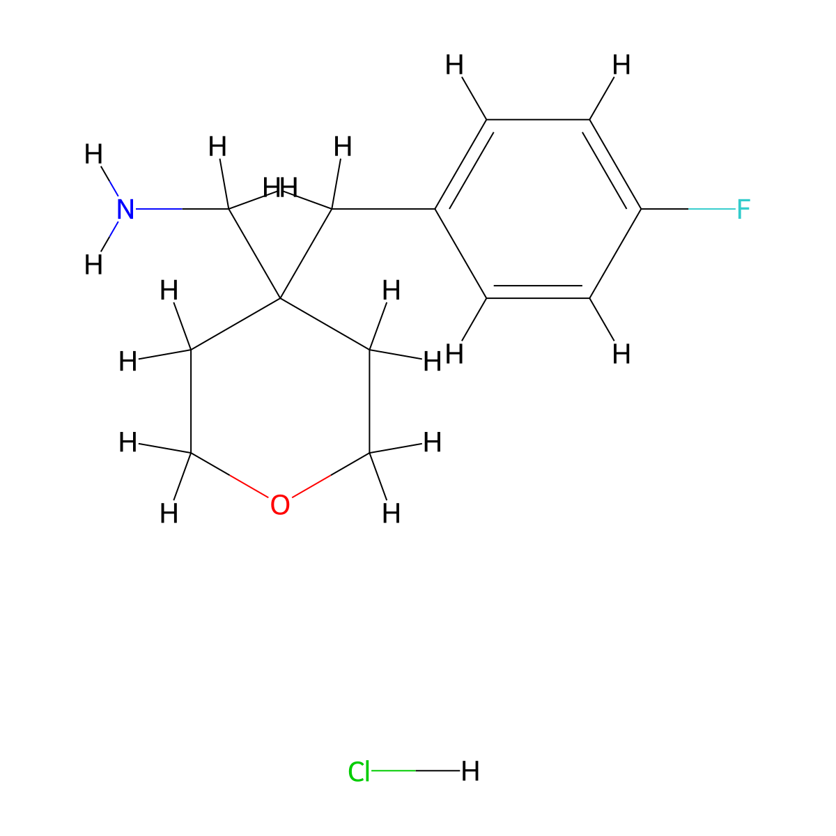 4-[(4-Fluorophenyl)methyl]oxan-4-ylmethanamine hydrochloride molecular structure, CAS 1380300-59-3