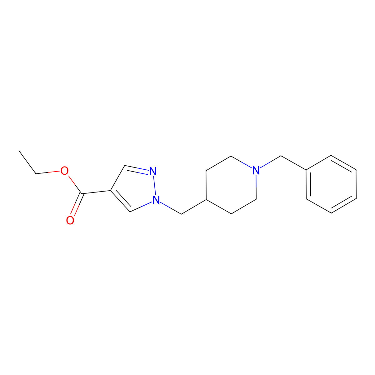 Ethyl 1-[(1-benzylpiperidin-4-yl)methyl]-1H-pyrazole-4-carboxylate molecular structure, CAS 1380300-61-7