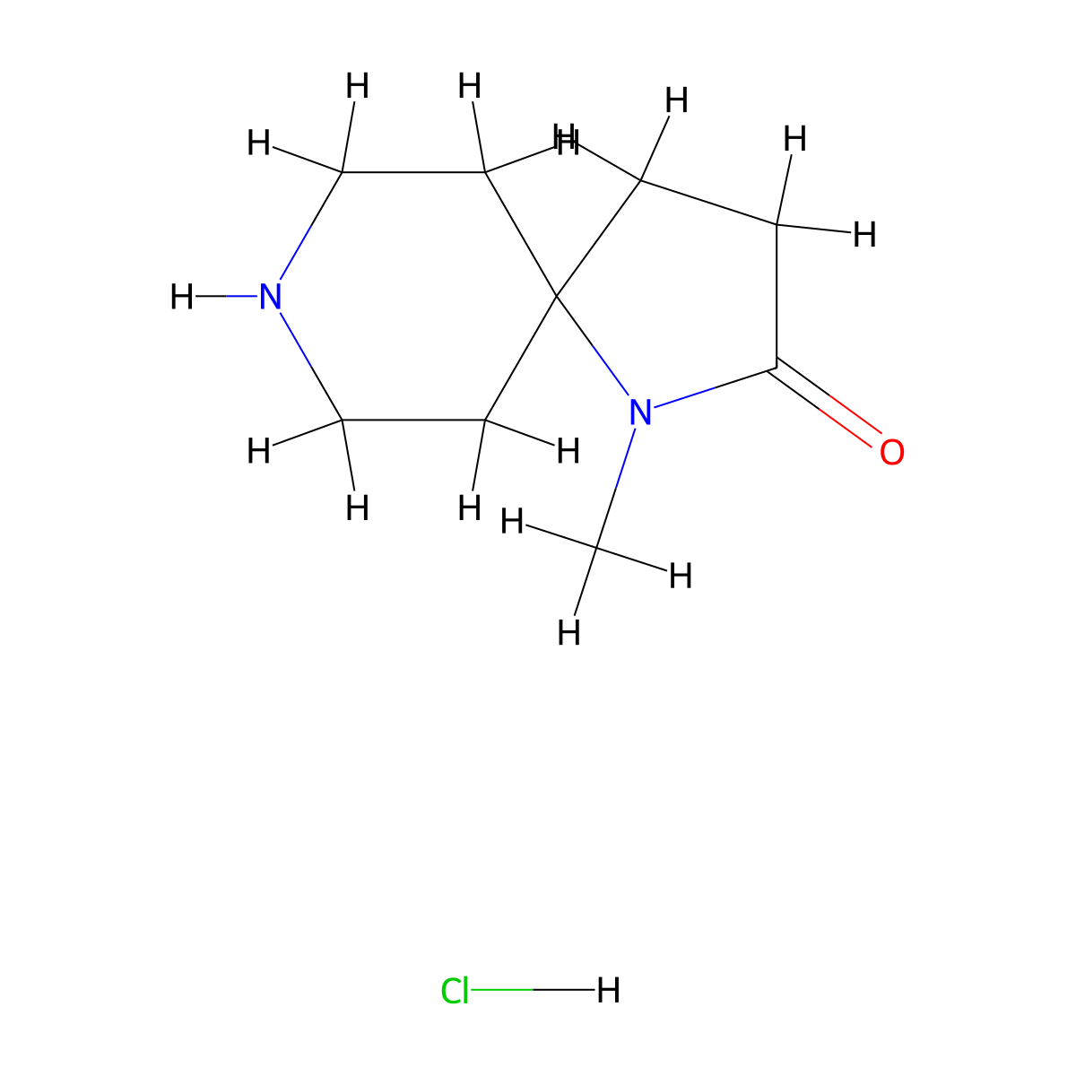 1-Methyl-1,8-diazaspiro[4.5]decan-2-one hydrochloride molecular structure, CAS 1380300-63-9