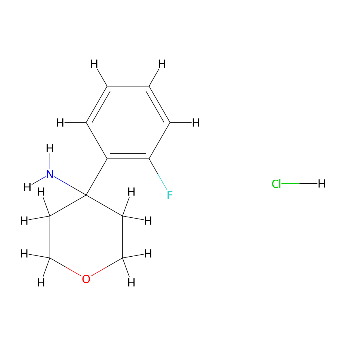 4-(2-Fluorophenyl)oxan-4-amine hydrochloride molecular structure, CAS 1380300-64-0