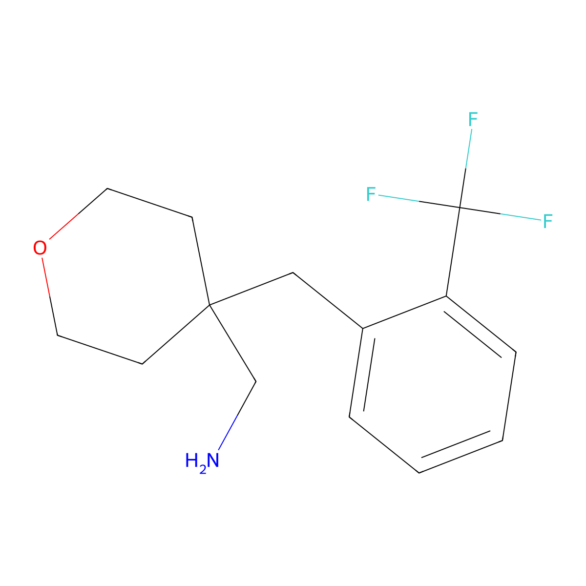 (4-[2-(Trifluoromethyl)phenyl]methyloxan-4-yl)methanamine molecular structure, CAS 1380300-67-3