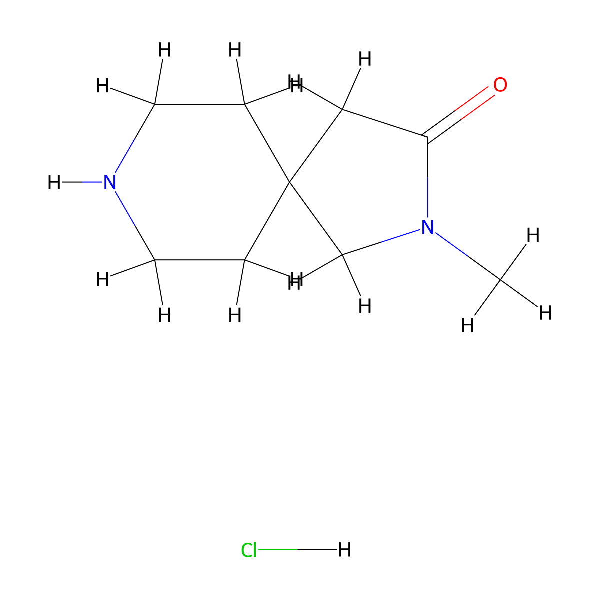 2-Methyl-2,8-diazaspiro[4.5]decan-3-one hydrochloride molecular structure, CAS 1380300-72-0