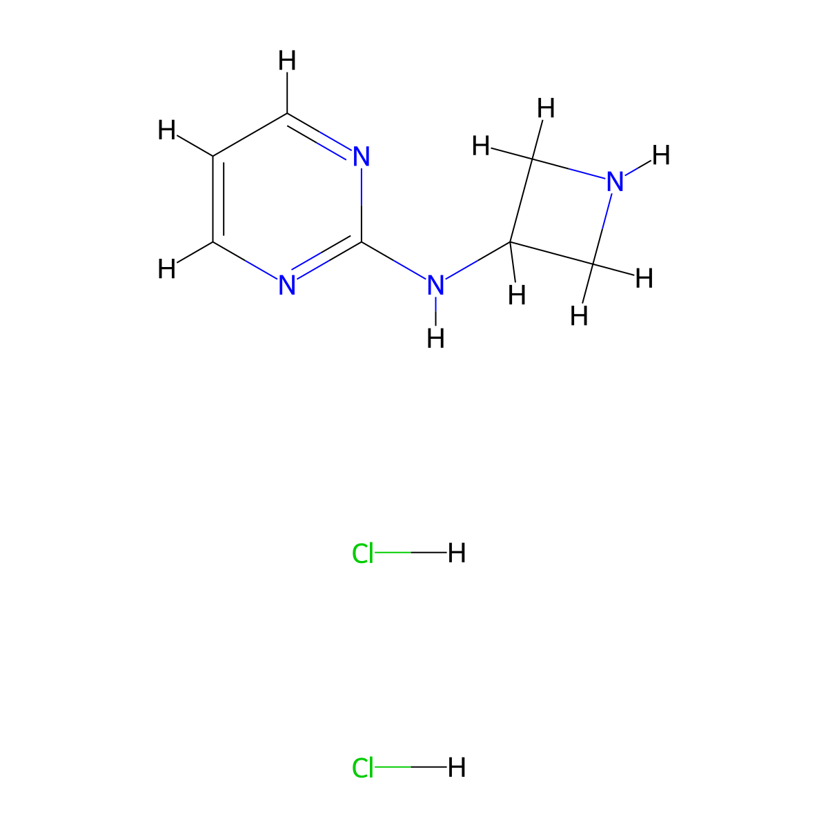 N-(azetidin-3-yl)pyrimidin-2-amine dihydrochloride molecular structure, CAS 1380300-74-2