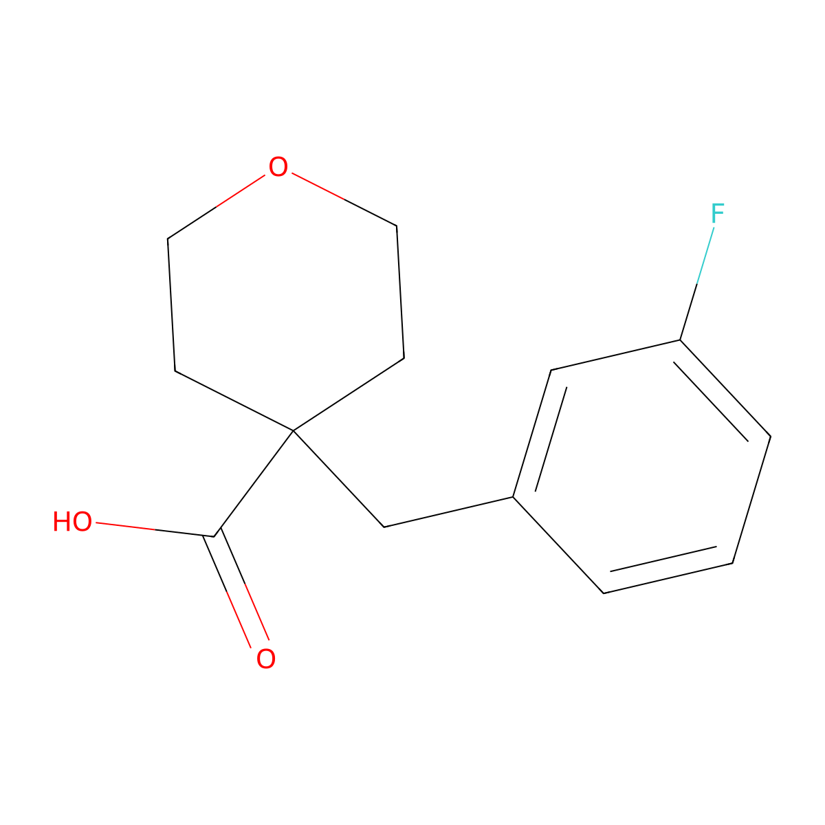 4-[(3-Fluorophenyl)methyl]oxane-4-carboxylic acid molecular structure, CAS 1380300-75-3
