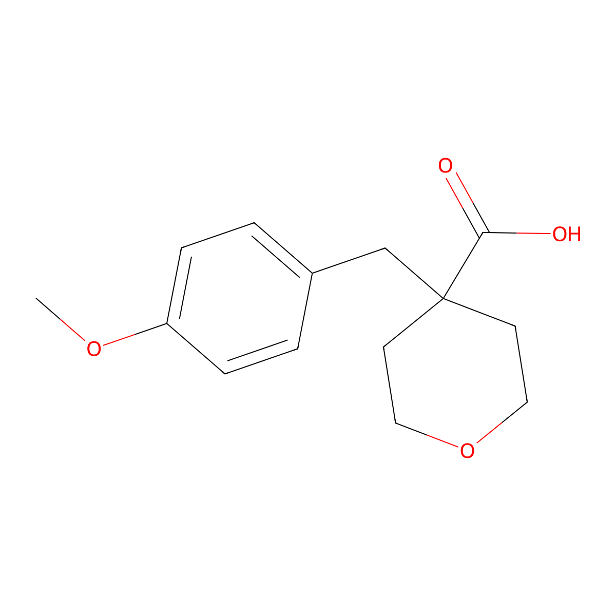 4-[(4-Methoxyphenyl)methyl]oxane-4-carboxylic acid molecular structure, CAS 1380300-77-5