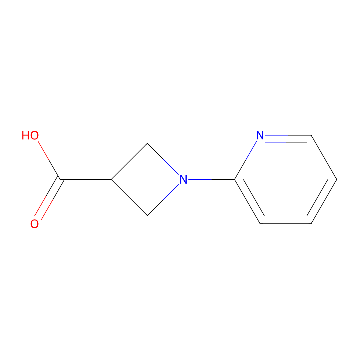 1-(Pyridin-2-yl)azetidine-3-carboxylic acid molecular structure, CAS 1380300-81-1