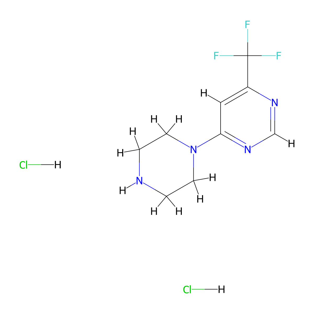 4-(Piperazin-1-yl)-6-(trifluoromethyl)pyrimidine dihydrochloride molecular structure, CAS 1380300-84-4