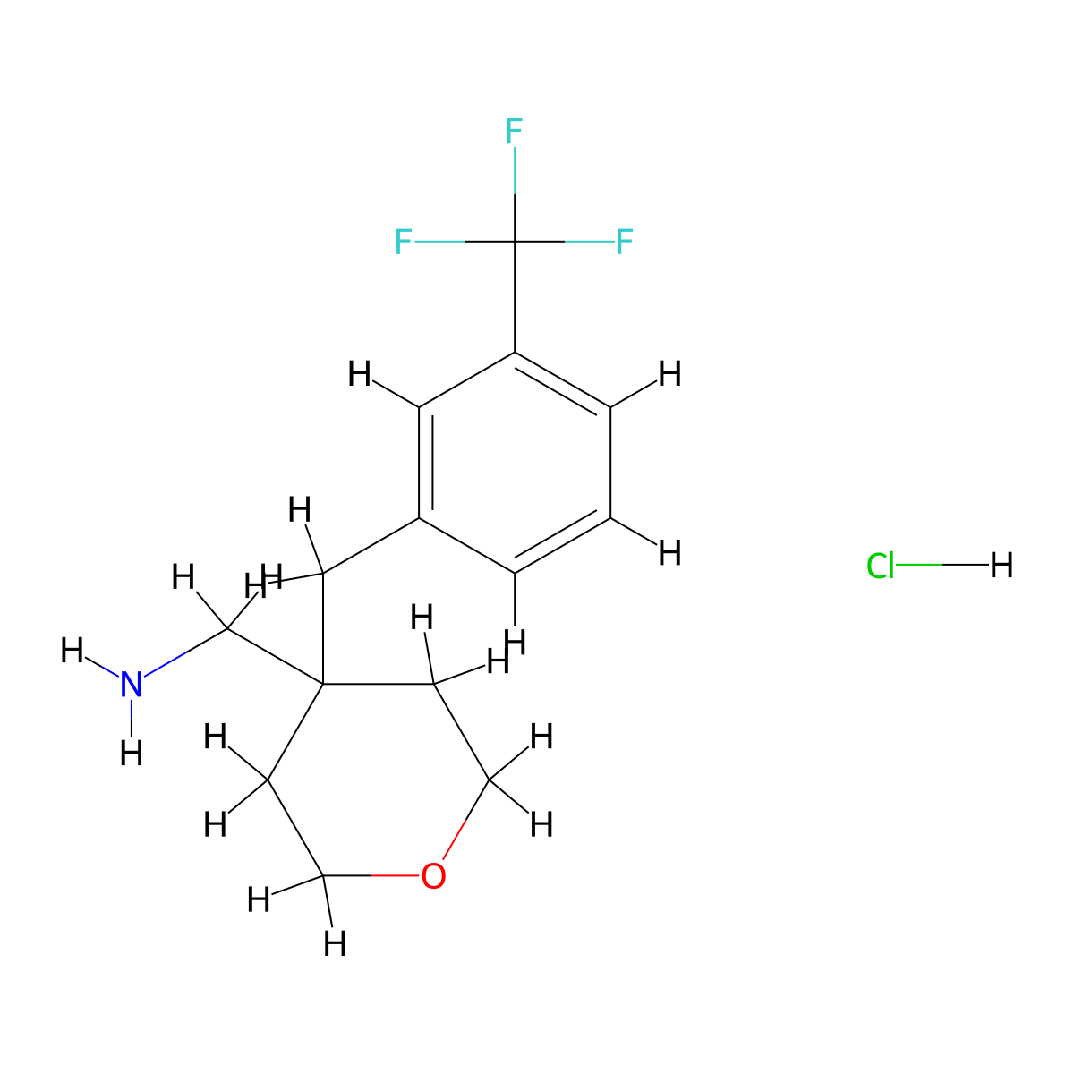 (4-[3-(Trifluoromethyl)phenyl]methyloxan-4-yl)methanamine hydrochloride molecular structure, CAS 1380300-85-5